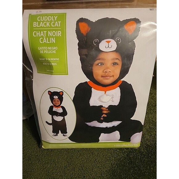 New Cuddly Black Cat Animal Kitty, Infant 18-24 Months Halloween Child Costume - Picture 2 of 7